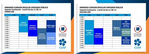 Horarios Segundo Cuatrimestre 2014 - Contador Público 