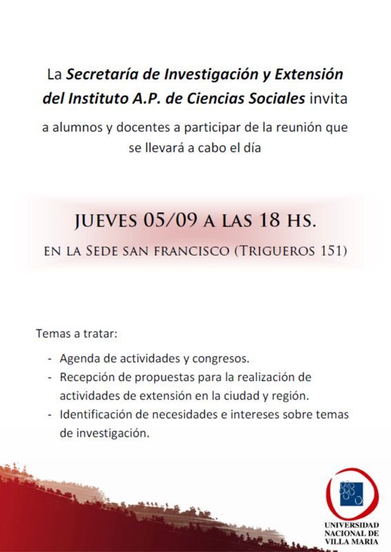 Jornada de la Secretaría de Investigación y Extensión del IAP Ciencias Sociales