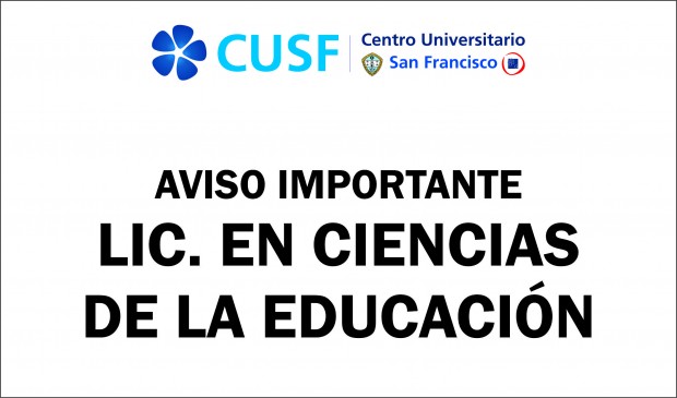 AVISO IMPORTANTE - LIC. EN CIENCIAS DE LA EDUCACIÓN